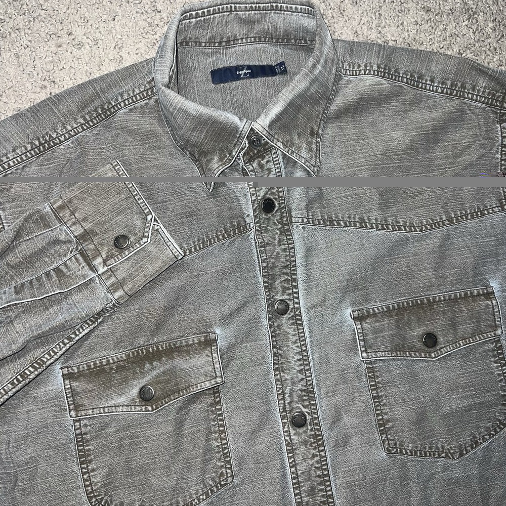 Zegna Sport Button Down Shirt Mens XL Grey Long Sleeve Cotton